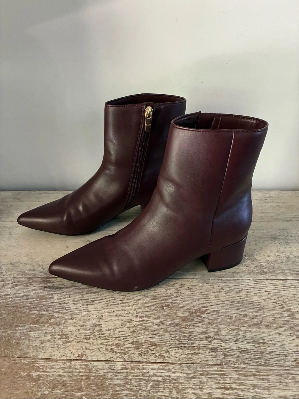 Marc‎ Fisher Deep Purple Mahogany Pointed Toe Boots Size 6.5